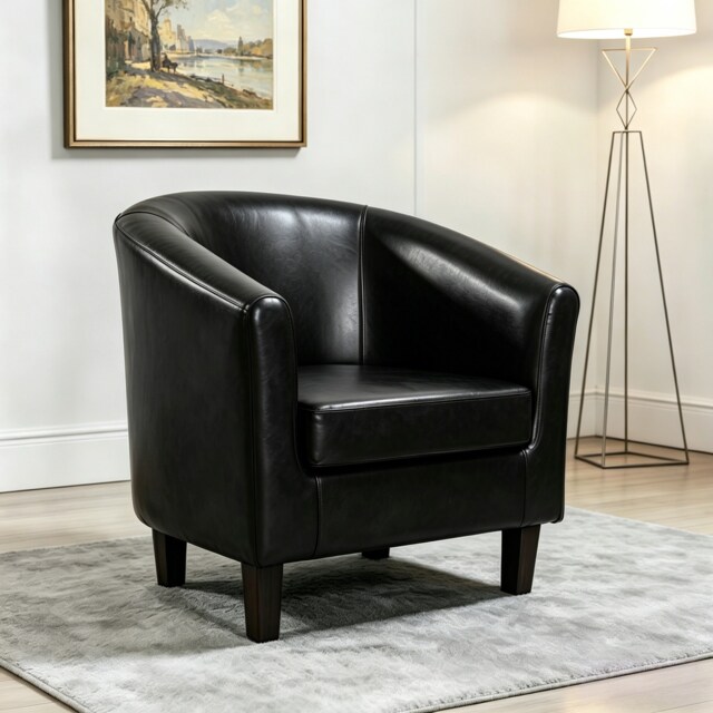Tub Chair Faux Leather Arm Chair