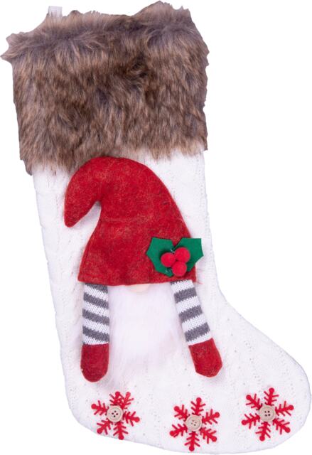 St Helens Luxury Gonk Xmas Stocking, White