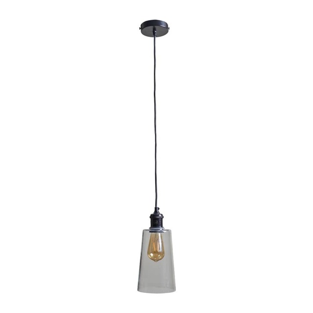 ValueLights Viggo Matte Black and Clear Glass Dome Ceiling Pendant Shade