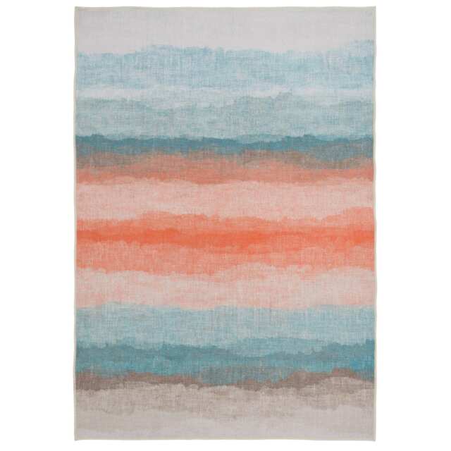 Blue Abstract Soft Washable & Liquid Repellent Living Room Area Rug 160cm x 230cm