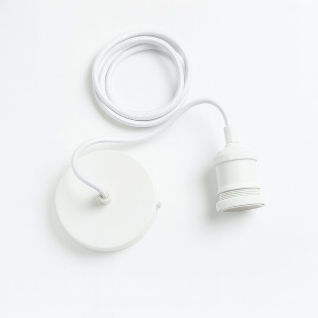 CGC Lighting Cassie Matt White 1.5m Adjustable E27 Ceiling Pendant with Matching Ceiling Rose White Matt White Ceiling rose : diameter 10 cm, 2.5 cm Pendant : height 9 cm, diameter 5 cm Total height 1.5m adjustable
