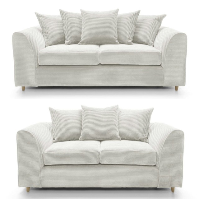 Lennox Cream Sofa Set 3 Seater + 2 Seater Cream Cream 2
