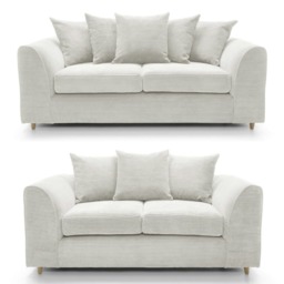 Lennox Cream Sofa Set 3 Seater + 2 Seater Cream Cream 2