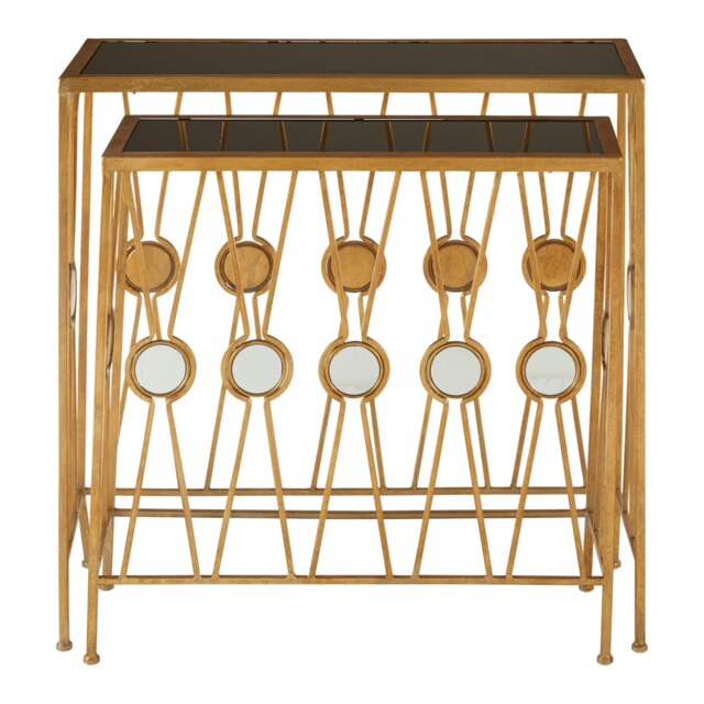 Interiors by Premier Durable Set Of 2 Rectangular Console Tables, Stylish Hallway Table, Easily Maintained Modern Console Table Gold