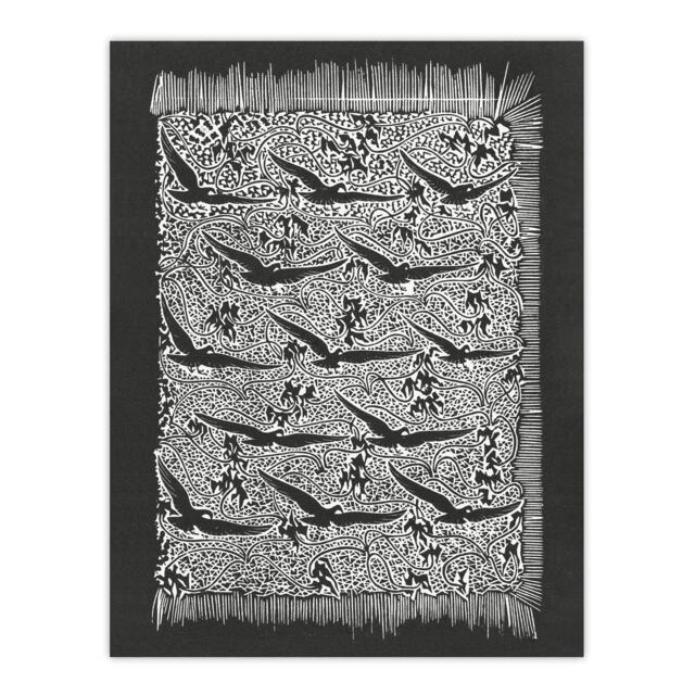 "Flock of Birds Plant Motif Vintage Wall Art Print Dijsselhof 18x24"""