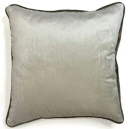 Piped Velvet Cushion Cover with Cusion Pads (43x43 cm) Brown Natural 43 x 43 cm 1