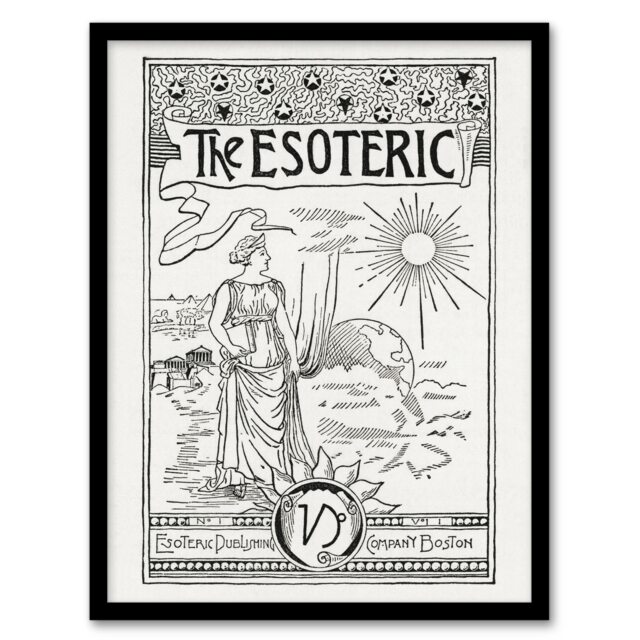 "The Esoteric Journal Cover Hiram Butler Vintage Framed Wall Art Print 12X16"""