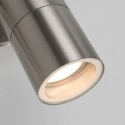 ValueLights Silver Twin Spotlight Outdoor Garden IP44 Wired Wall Light Silver