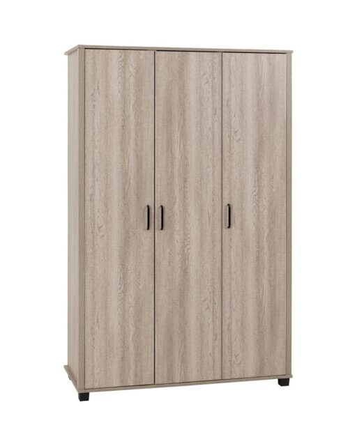 Oliver 3 Door Wardrobe - L52 x W120 x H190 cm - Light Oak Effect Brown