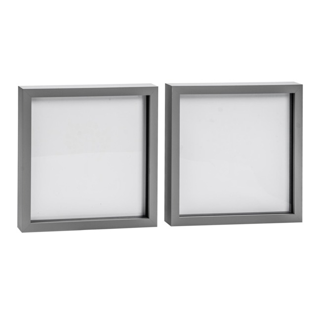 "Nicola Spring 10 x 10"" Photo Frames - Grey - 3D Photo Frame Picture Frame Box Portrait Display Case (53 x 53cm) Set of 2"