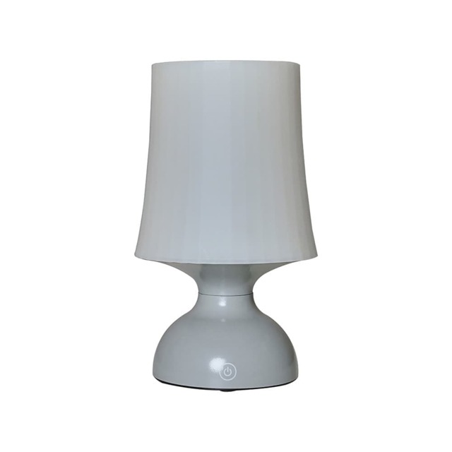 ValueLights Colmar Dimmable Painted Grey Table Lamp and Bulb