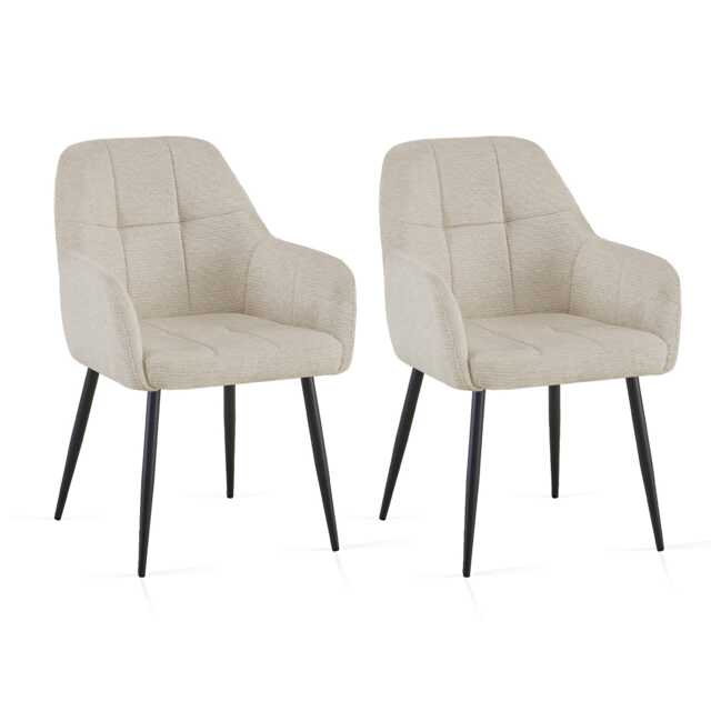 Dining Chair Set of 2, Water-Repellent Plush Chenille Upholstered for Dining Room