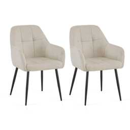 Dining Chair Set of 2, Water-Repellent Plush Chenille Upholstered for Dining Room