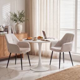 Dining Chair Set of 2, Water-Repellent Plush Chenille Upholstered for Dining Room