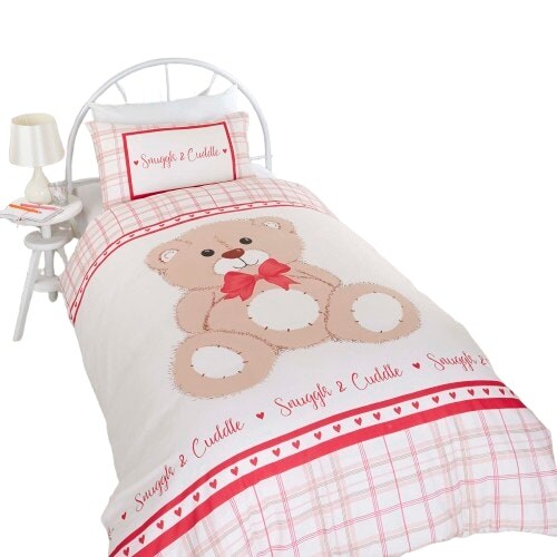 Snuggle & Cuddle Polycotton Duvet Cover Set With Pillowcase Red Double 1