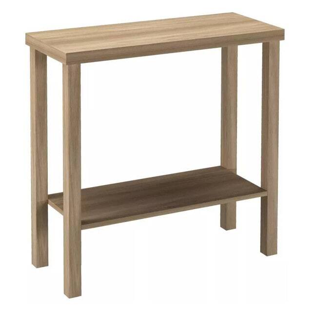 URBNLIVING 2 Tier Wooden Console Table Narrow Hallway Storage Unit Multi Oak 1