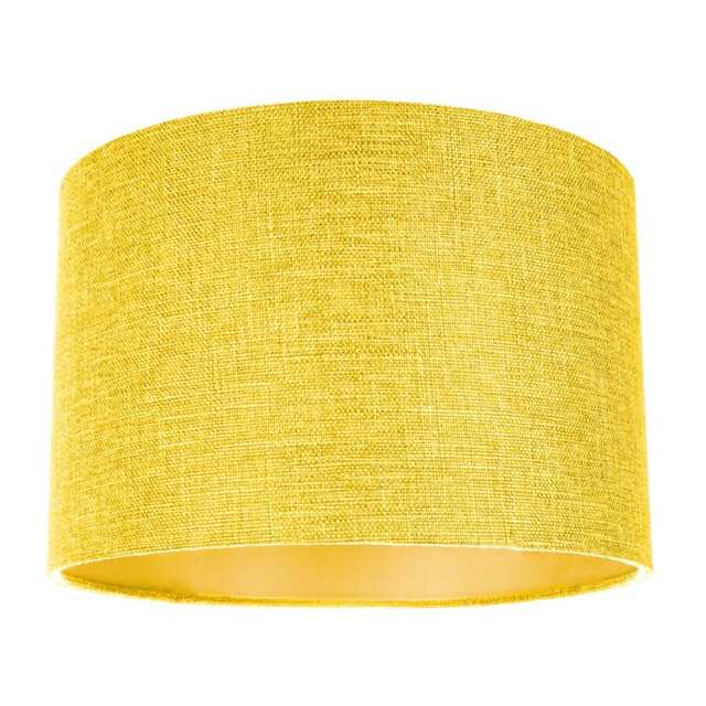 Contemporary and Sleek Yellow Plain Linen Fabric Drum Lamp Shade 60w Maximum Yellow Yellow 1