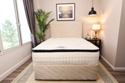 3000 Royal Pillowtop 40cm Deep Pocket Sprung Cool Blue Memory Foam Mattress