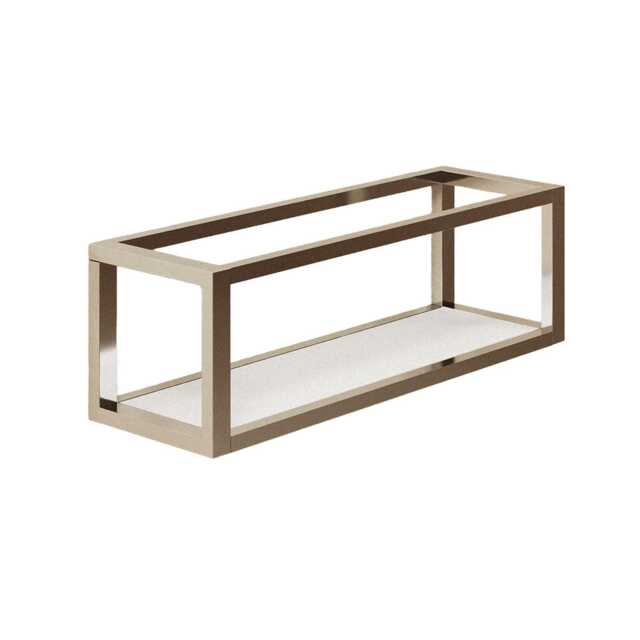 COSMIC Shelf with towel rail Silver Gloss Wall-mounted 35 cm Collection THE GRID