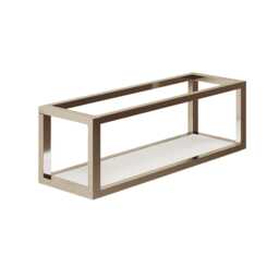 COSMIC Shelf with towel rail Silver Gloss Wall-mounted 35 cm Collection THE GRID