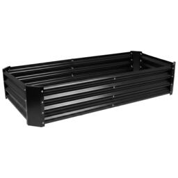 Harbour Housewares Raised Garden Bed - Anthracite Rectangular Bottomless Metal Raised Galvanised Steel Planter Box 180 x 90cm