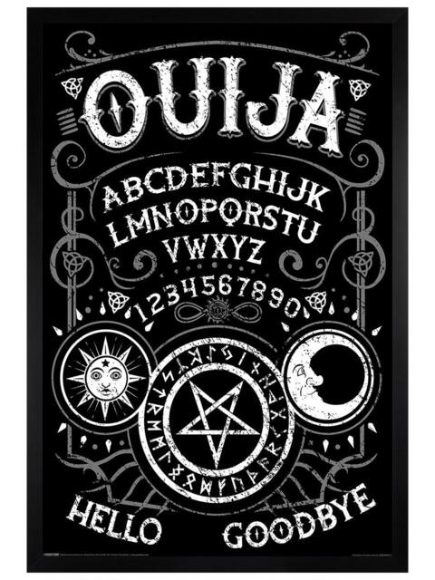Black Wooden Framed Ouija Spirit Board Maxi Poster Multi