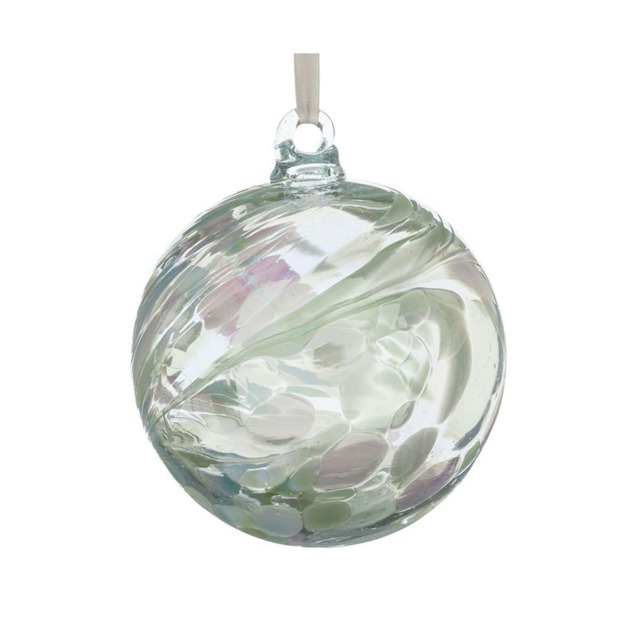 Sienna Glass Hanging Ornament 10cm Friendship Ball 30th Wedding Anniversary Pearl