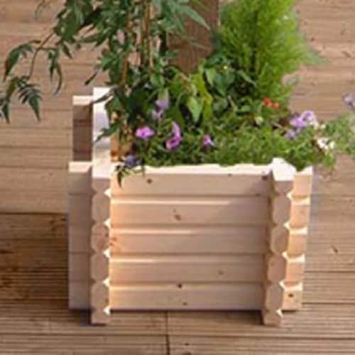 Buildround Square Planter - Timber - L91.4 x W91.4 x H33 cm Brown