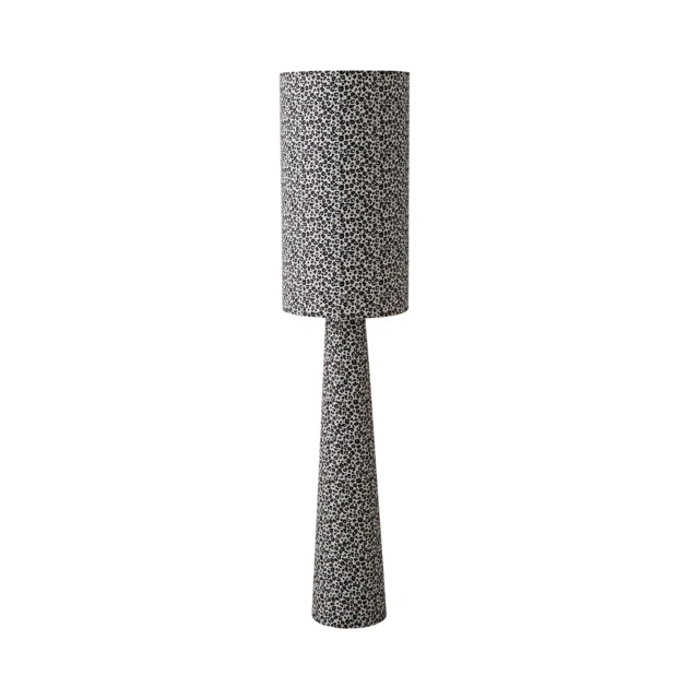 ValueLights Bertie Leopard Print Full Fabric Midi Floor Lamp Brown