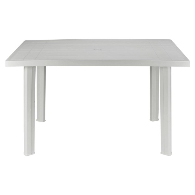 Large Summer Weather Proof Plastic Rectangle Table Garden Patio Dining Furniture White White