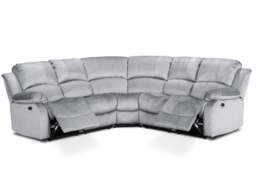Chenille Fabric Grey 2C2 Electric Recliner Corner Sofa VALENCIA