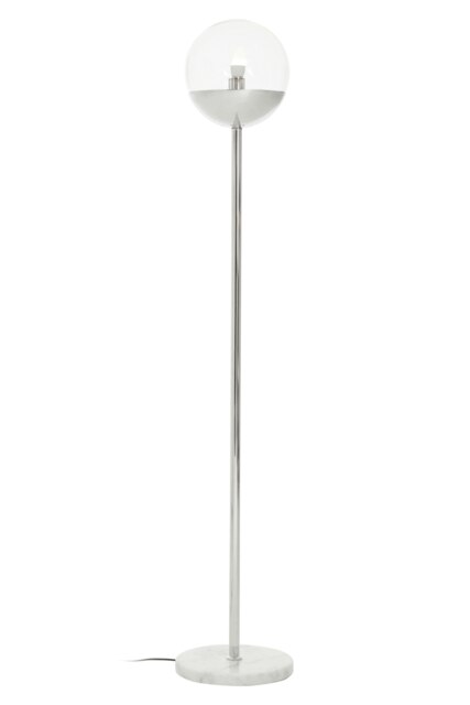 Interiors by Premier Minimalist Chrome Finish Metal Floor Lamp, Sturdy And Stable Bedroom Lamp, Versatile Tall Livingroom Lamp