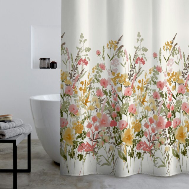 Catherine Lansfield Countryside Floral 180x180cm Shower Curtain Pink Pink One Size