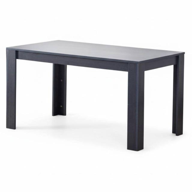 Dining Table Dark Grey Wood Kitchen Place for 6 Seats, Dining Table Only (Dark Grey H75 x L140 x W80 CM)