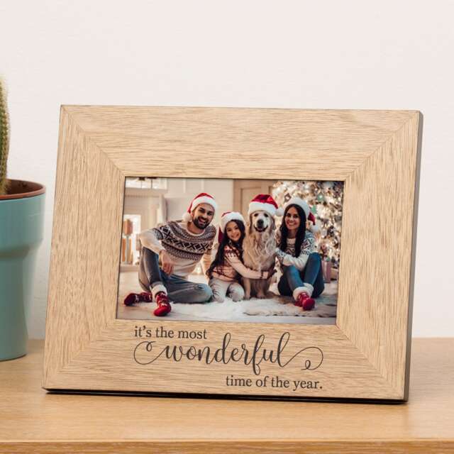 Personalised Most Wonderful Wood Picture Frame 7 x 5 Christmas Family