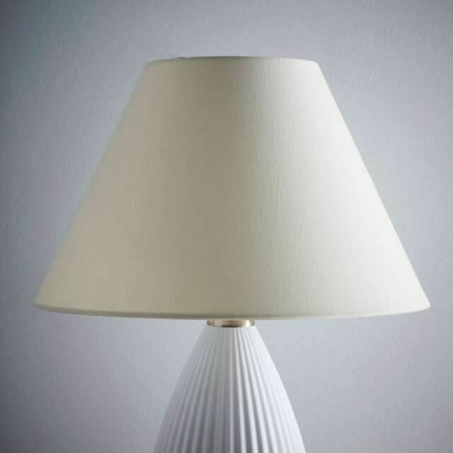 "12"" Traditional Cream Cotton Coolie Lampshade Cream"