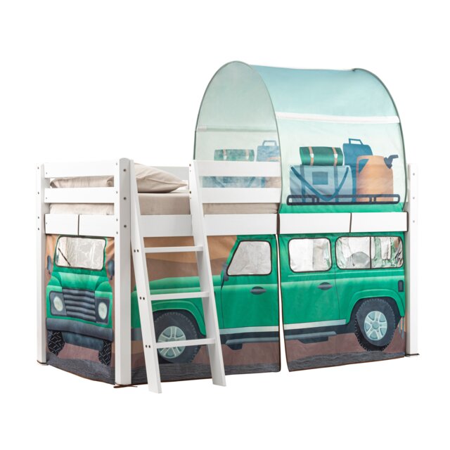 Moro Cabin Bed Midsleeper with Safari Overland Off Road Package in White