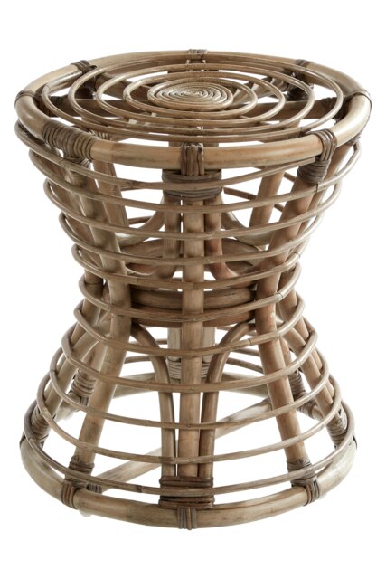 Orsina Maka Grey Natural Rattan Stool