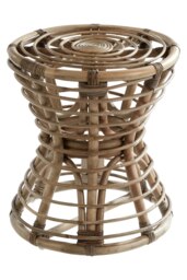 Orsina Maka Grey Natural Rattan Stool