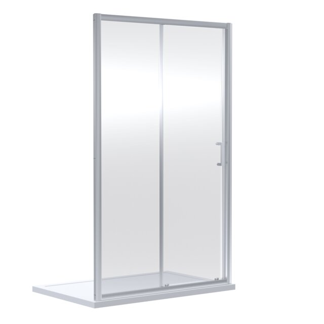 Balterley Ruwa Toughened Safety Glass Sliding Shower Door - Balterley Silver Chrome 1
