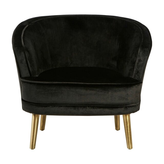 Orsina Black Velvet Round Armchair, Built to Last Lounge Chair, Easy to Maintain Living Room Chair, Reliable chair