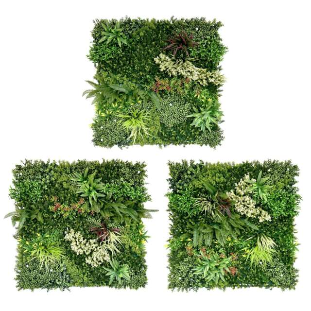 True Products Combo Set of 3 Premium Artificial Living Wall Green Plant Panels 1m x 1m - Gala A,B,C