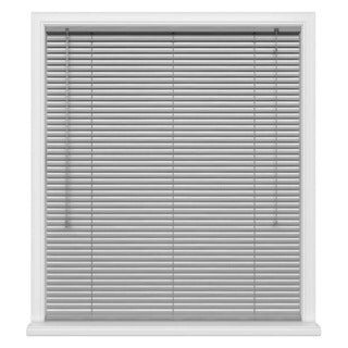 150cm Silver Aluminium Venetian Blinds 152cm Drop (25mm Slats) Silver Silver