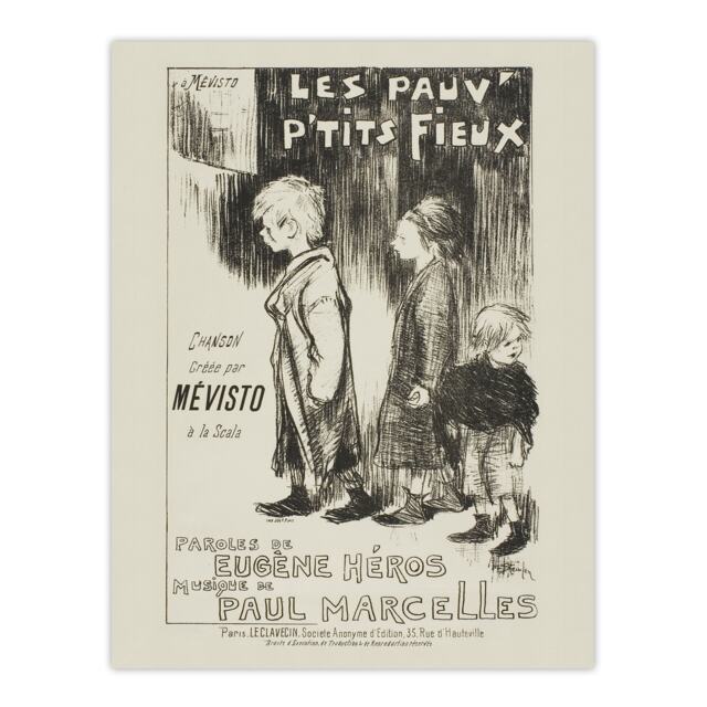 Poor Little Things Poster Sketch Steinlen Huge Wall Art Print 18X24 In