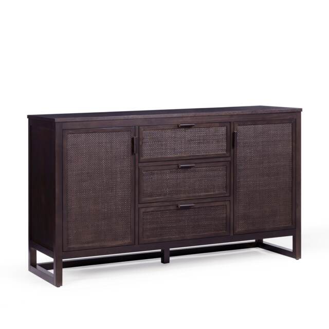 Teamson Home Hatteras Wooden Sideboard 3 Drawers 2 Doors, Espresso