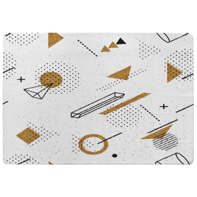 Trendy Geometric Elements Designer Rug Multi