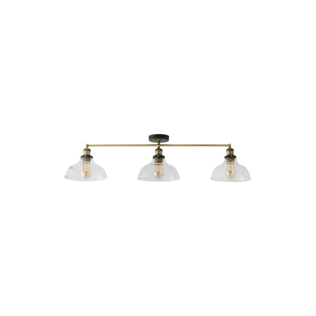 ValueLights Wallace Brushed Gold Semi-Flush Light and Warm White Bulb