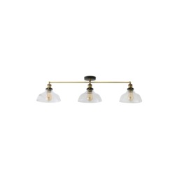 ValueLights Wallace Brushed Gold Semi-Flush Light and Warm White Bulb