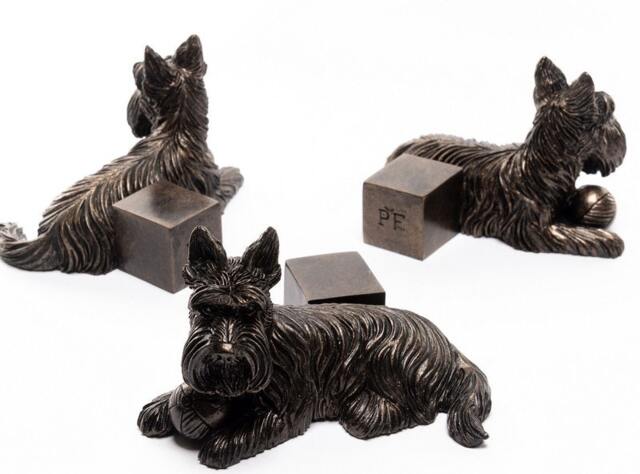 Scottish Terrier Plant Pot Feet - Set of 3 - L9 x W11.5 x H7.5 cm Brown