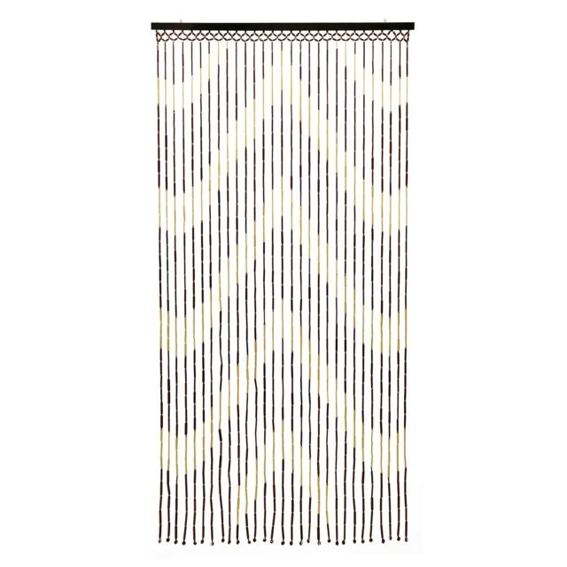 JVL Provence Hanging Wooden Beaded Door Curtain, Arrows White
